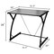Glass Top Computer Desk Laptop Writing Study Workstation Z-Shaped Metal Frame